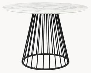 Tavolo rotondo con piano effetto marmo Floris, Ø 110 cm