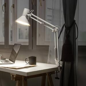 OSRAM Lampada da scrivania Office Line Desk Retro Clip, dimmerabile, Bianco / Opale, Studio / Ufficio, Metallo, Lampada da tavolo LED
