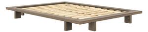Hnědá dvoulůžková postel z borovicového dřeva s roštem 140x200 cm Japan – Karup Design