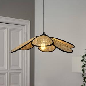 OSRAM Lampada a sospensione Decor Rattan Daisy, dimmerabile, Crema / Ambra, Soggiorno / Sala da pranzo, Legno, Mediterraneo, Lampada a sospensione