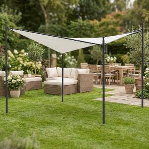 Domus Pergola da Esterno in Acciaio/Poliestere Dimensioni 3,5x3,5 mt colore Bianco - Zante