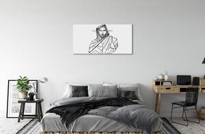 Quadro stampa su tela Disegnare Gesù 100x50 cm