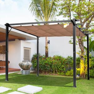 VivaGarden Pergola da Esterno in Alluminio/Poliestere Dimensioni 3x4 mt colore Marrone