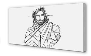 Quadro stampa su tela Disegnare Gesù 100x50 cm