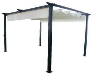 Amicasa Pergola da Esterno in Alluminio/Poliestere Dimensioni 4x3 mt colore Nero Opaco