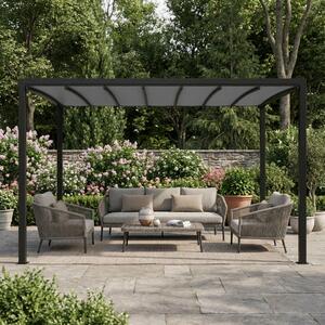 VivaGarden Pergola da Esterno in Alluminio/PVC Dimensioni 3x3 mt colore Grigio Scuro