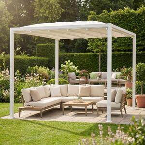 VivaGarden Pergola da Esterno in Alluminio/PVC Dimensioni 3x4 mt colore Bianco