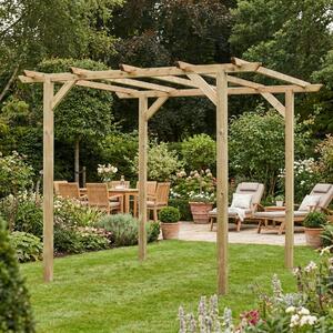 Giardini del Re Pergola da Esterno in Legno Dimensioni 3x3x2,2 mt colore Legno - Country Club