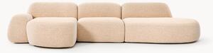 Divano angolare componibile 4 posti in bouclé con chaise longue Wolke