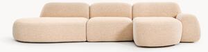 Divano angolare componibile 4 posti in bouclé con chaise longue Wolke