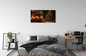 Quadro su tela Regali decorazioni per il camino dell'albero di Natale 100x50 cm