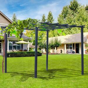 VivaGarden Pergola da Esterno in Metallo Dimensioni 3x3 mt colore Nero - Elegance