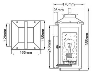 Quintiesse QN-ATWATER-S-PDB Applique da parete per esterni ATWATER S 1xE27/60W/230V IP44 dorata
