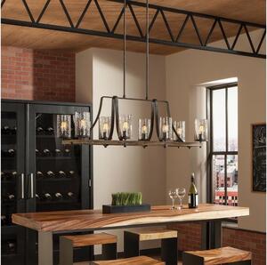 Quintiesse QN-ANGELO8-ISLE - Lampadario su asta ANGELO 8xE27/60W/230V finitura rovere