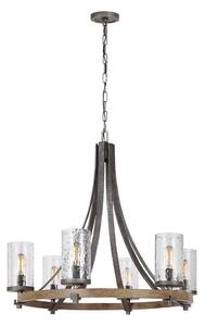 Quintiesse QN-ANGELO6 - Lampadario a catena ANGELO 6xE27/60W/230V, finitura rovere