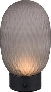 Lampada da tavolo a LED, colore fumo, touch dimmer, batteria ricaricabile, H 20,5 cm