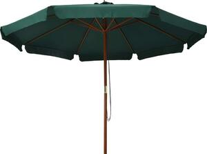 Ombrellone da Esterni con Palo in Legno 330 cm Verde