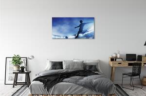 Quadro su tela Blue Lights Man 100x50 cm