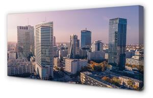 Quadro su tela Panorama dei grattacieli di Varsavia 100x50 cm