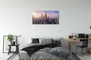 Stampa quadro su tela Panorama di Warsaw Sunrise Skyscrapers 100x50 cm