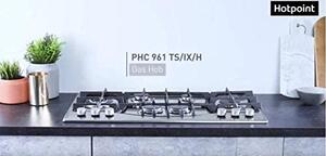 Hotpoint Ariston PHN 961 TS/IX/HA Piano Cottura 90 cm a Gas 6 Fuochi (1 Wok) Griglie in ghisa colore Inox