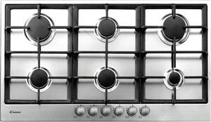 Candy PG 960/1 S XGH Serie Timeless Piano Cottura 90 cm a Gas 6 Fuochi Griglie in Ghisa colore Inox