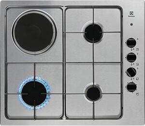 Electrolux Piano Cottura 4 Fuochi a Gas + Elettrico (3+1) da Incasso Larghezza 60 cm colore Inox - EGL 62821 OX Flex