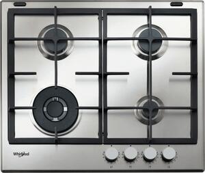 Whirlpool Piano Cottura 4 Fuochi a Gas 59 cm Piano in Acciaio Inossidabile colore Inox - GMAL6422IXL