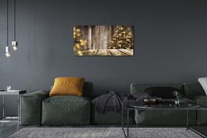 Quadro su tela Lampade delle tavole degli alberi di Natale 100x50 cm