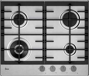 Hoover Piano Cottura 4 Fuochi a Gas 60 cm (1 Bruciatore Doppia Corona) colore Acciaio Inox - HHG6BF4C3X H-HOB 300