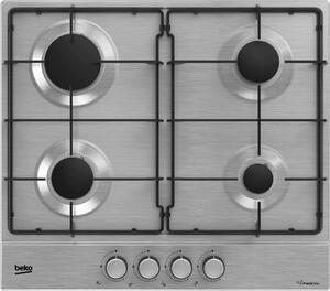 Beko Piano Cottura 4 Fuochi a Gas 60 cm in Acciaio Inox Rifinitura Opaca - HIAG64224SXE
