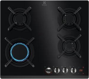 Electrolux Piano Cottura 4 Fuochi a Gas 60 cm in Cristallo Temperato colore Nero - KGG643753K