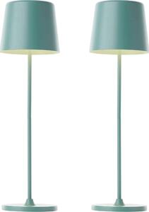 BRILLIANT Lampada da tavolo ricaricabile a LED Kaami, 2 W, 310 lm, 3000 K, verde iceberg, set da 2