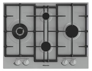 Hisense Piano Cottura 4 Fuochi a Gas 67 cm (1 Bruciatore Wok) in Acciaio Inox colore Inox - GMED663X Hi2