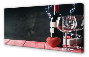 Quadro su tela Cuore di bicchiere di vino lampada 100x50 cm