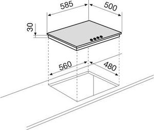 Glem Gas Piano cottura 4 Fuochi a gas da Incasso (1 Bruciatore Tripla Corona) Larghezza 60 cm colore Sabbia - GT645SA
