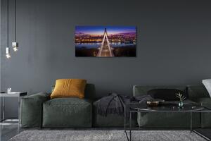 Quadro su tela Panorama di Warsaw Bridge River 100x50 cm