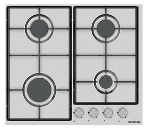 Silverline Piano Cottura 4 Fuochi a Gas da Incasso Larghezza 60 cm colore Inox - AS5238
