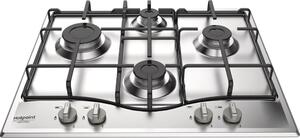 Hotpoint Ariston Piano Cottura 4 Fuochi a gas da Incasso Larghezza 60 cm colore Inox - PCN 642 IX/HAR