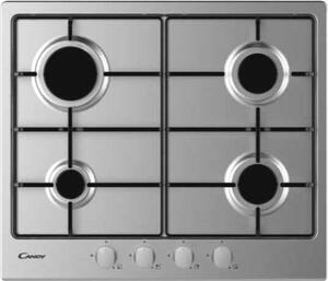 Candy Piano Cottura 4 Fuochi a gas da Incasso Larghezza 60 cm colore Inox - CEL6PBRX Serie Timeless