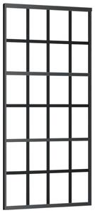 Porta Scorrevole in Vetro ESG e Alluminio 90x205 cm Nera