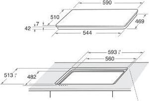 Indesit Piano Cottura 4 Fuochi a gas da Incasso Larghezza 60 cm in Vetro colore Nero - ING 61T/BK