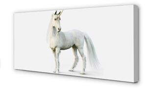 Quadro su tela Unicorno bianco 100x50 cm