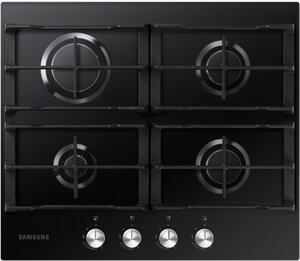 Samsung Piano Cottura 4 Fuochi a Gas Larghezza 60 cm (1 Bruciatore Wok) in Vetro colore Nero - NA64H3010AK/T1