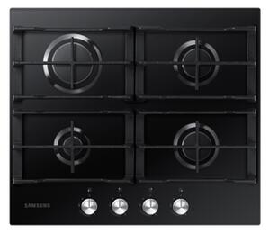 Samsung Piano Cottura 4 Fuochi a Gas Larghezza 60 cm (1 Bruciatore Wok) in Vetro colore Nero - NA64H3010AK/T1