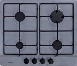 ELLECI Piano Cottura 4 Fuochi a Gas Larghezza 58 cm in Granitek colore Grigio - PGSS60248WB Style 60 G48
