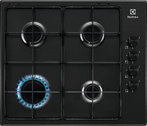 Electrolux Piano Cottura 4 Fuochi a Gas Larghezza 59 cm colore Nero - KGS6404B Serie 300 Slim side control