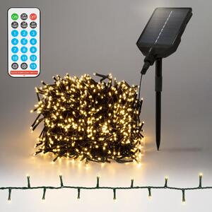 ECD Germany Luci solari per esterni 16m 800 LED bianco caldo, luci di Natale per esterni, IP44 resistente alle intemperie 13 modalità e timer Decorazione natalizia Natale
