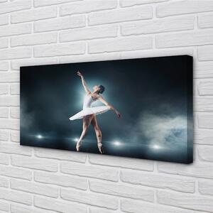 Quadro su tela Donna di balletto di abito bianco 100x50 cm