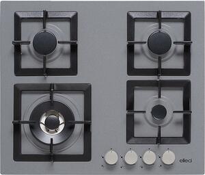 ELLECI Piano Cottura 4 Fuochi a Gas Larghezza 60 cm in Metaltek colore Titanio - PMSP60173WS Plano 60 TCL